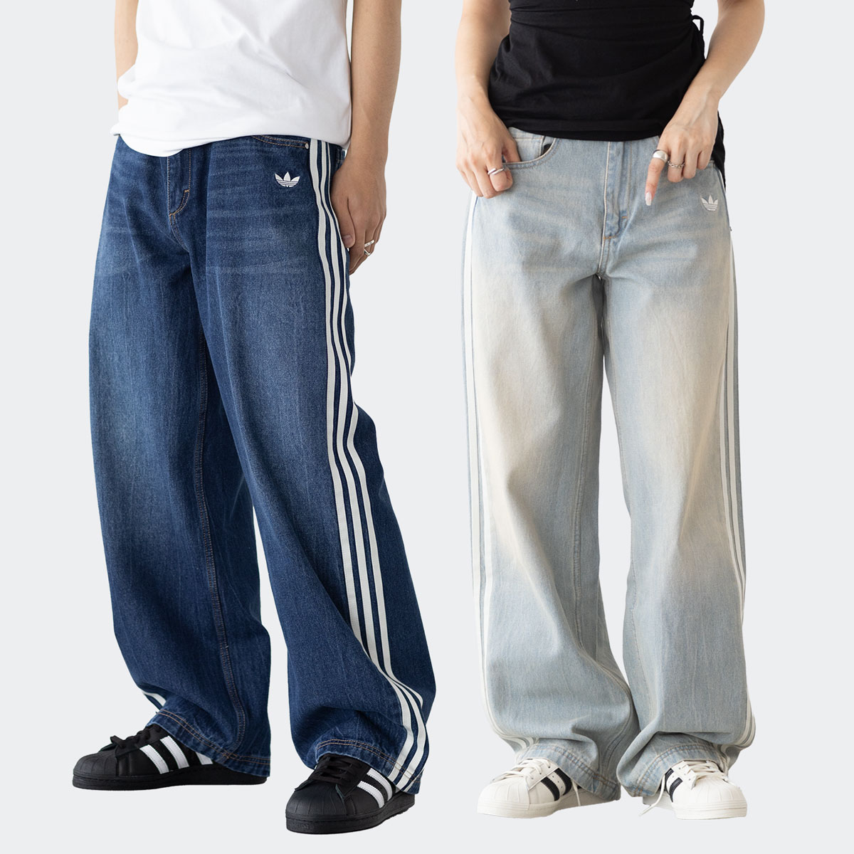 アディダス adidas Originals ビンテージ ダッドジーンズ デニム UB115 レディース メンズ バレルレッグ ヴィンテージ USED加工