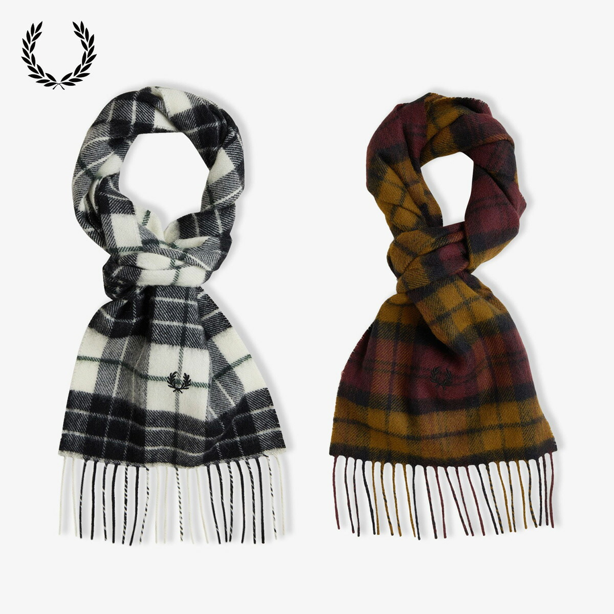 ミツ 新品 FRED PERRY フレッドペリー チェック マフラー 2点 FRED PERRY フレッドペリー マフラー ユニセックス Lambswool