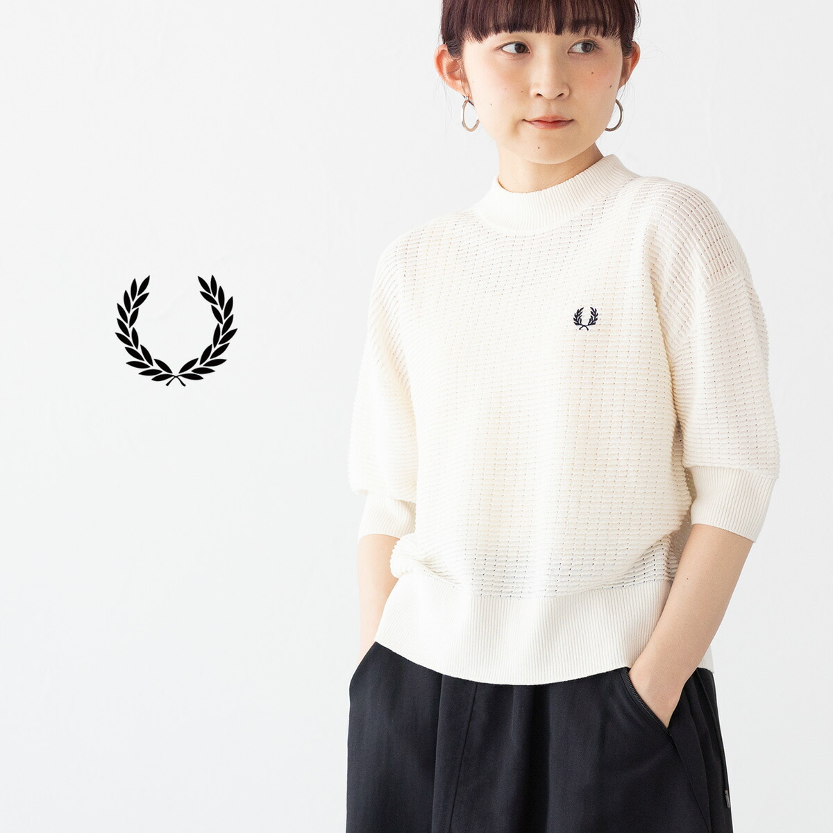新品未使用Button Through Ribbed Shirt フレッドペリー 楽天市場】FRED PERRY フレッドペリー ニットトップス OPEN KNIT