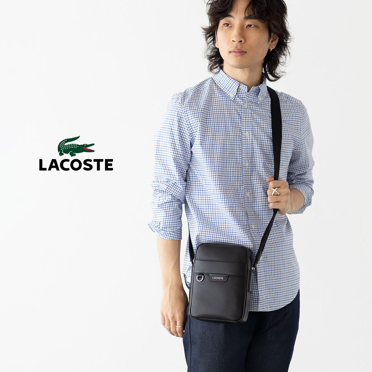 ラコステ オシアン レザー サッチェルバッグ LACOSTE NH5047OI メンズ レディース ミニ ショルダーバッグ 16,401円