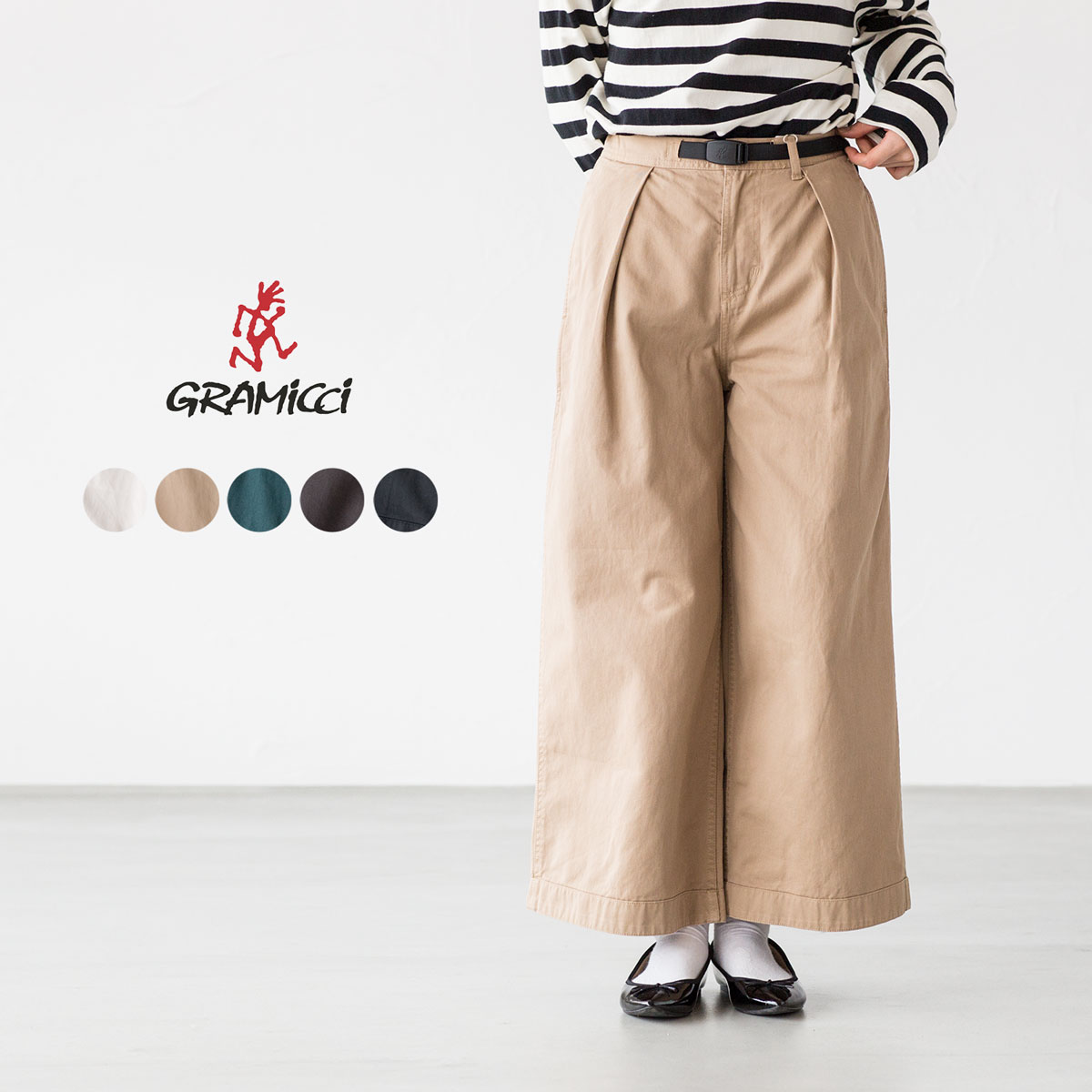 【10%OFF】グラミチ レディース バギー パンツ Gramicci ワイドパンツ 9102-56J コットン ツイル