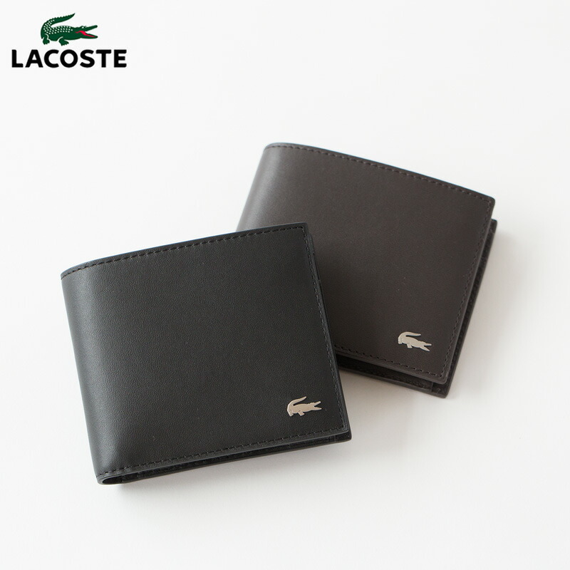 楽天市場】ラコステ 財布 FG レザー 二つ折り ウォレット LACOSTE