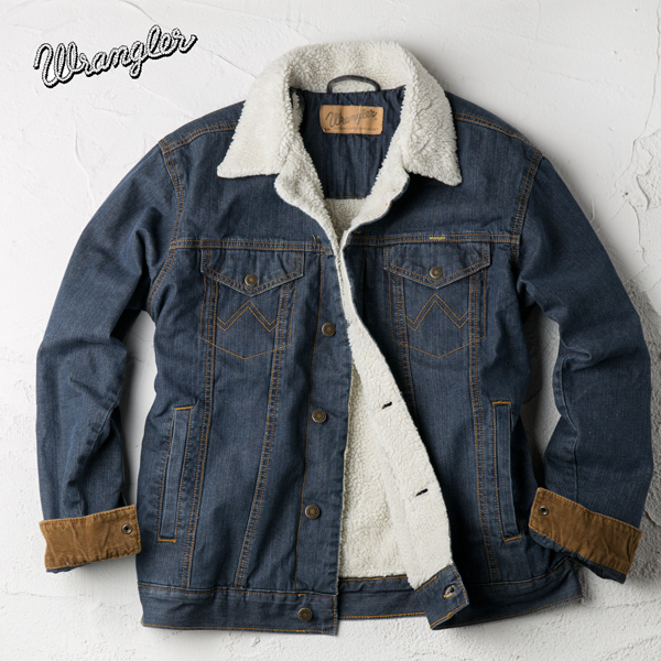 wrangler men's sherpa lined denim jacket