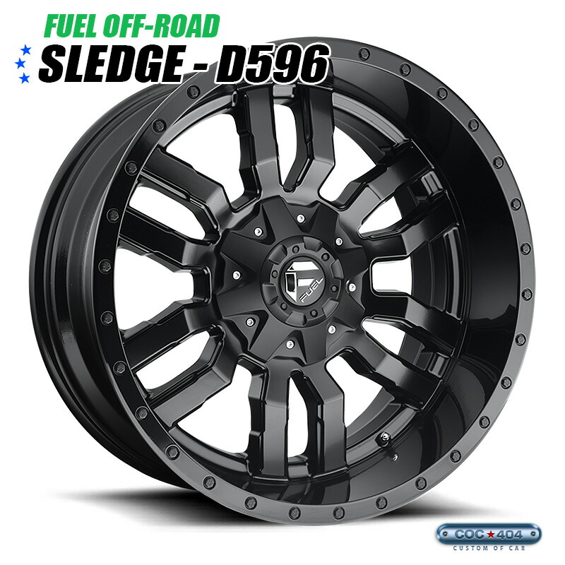 【20インチ 9J】Fuel Offroad D596 Sledge マットブラック 1本｜シーオーシー404 店