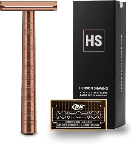 【正規品/メーカー保証付】HENSON SHAVING AL13 シェーバー MEDIUM(COPPER) 替刃5枚付 深剃りモデル【耐久性が高く、深剃りしたい方におすすめ】