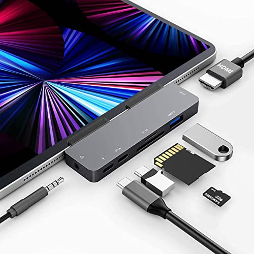 7in1最新iPad Pro 2020 2018 /iPad Air 4 専用ドッキングハブ USB-C ハブ 4K HDMI出力 60W PD充電 USB3.0 5Gbpsデータ転送 SD/Micro 4,085円
