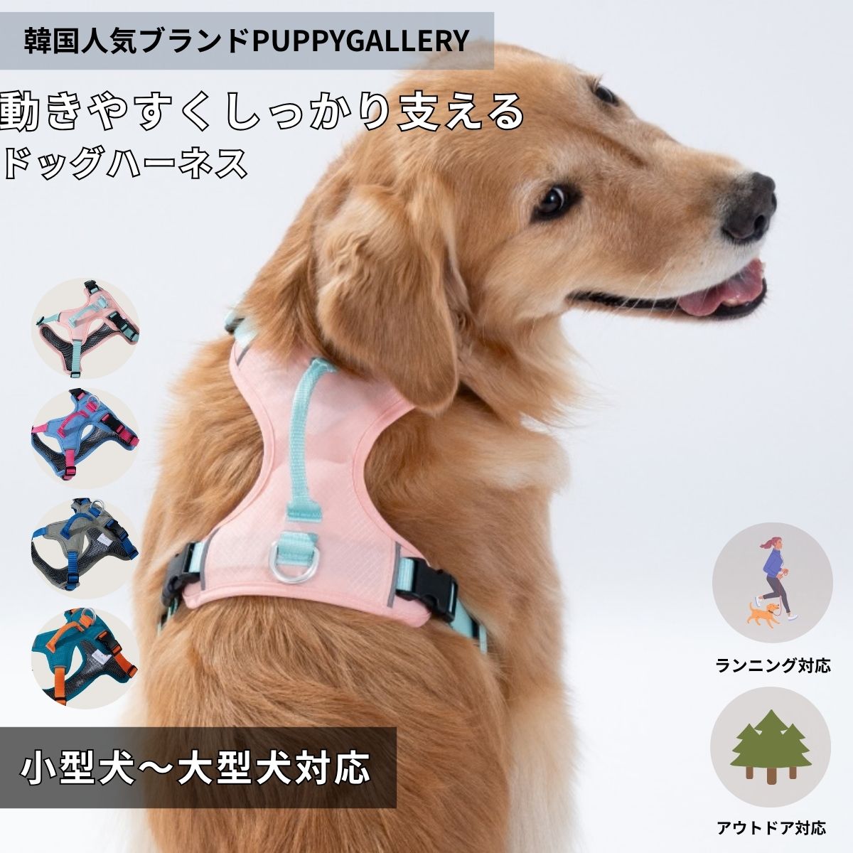 GO MENTUM 犬 ハーネス おしゃれ 小型犬 中型犬 大型犬 ノープル 軽量 高強度 衝撃吸収 撥水 夜間反射 メッシュ 安全設計 抜けにくい 調整可能 アウトドア 散歩 犬用ハーネス icandor coco.kina 小型犬 中型犬 大型犬 パピーギャラリー