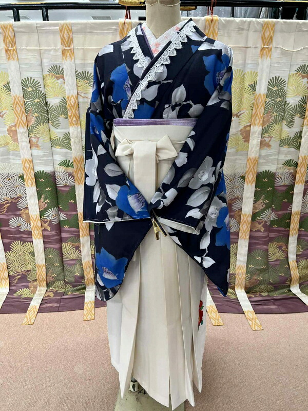 【賃借】女子大生用袴 小学生用袴 88ｃｍ袖 卒袴 卒式 袴 坦坦たる 書き割り 花柄  KANSAI袴 賃借卒袴賃借往復貨物輸送無料 授業時間・・同窓生草履御徒面子しがみ付く物＋袴＋小物一揃い★fy16REN07★
