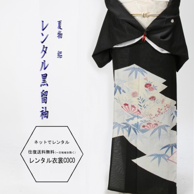 【レンタル】夏用留袖 絽 夏用絽留袖 レンタルM寸 レンタル留袖 結婚式用 留袖78月夏用絽留袖 フルセットレンタル/留袖/レンタル留袖/fy16REN07レンタル/結婚式/黒留袖/絽・貸衣装/母親/親族/とめそで fy16REN07/草履バッグ付★往復送料無料★