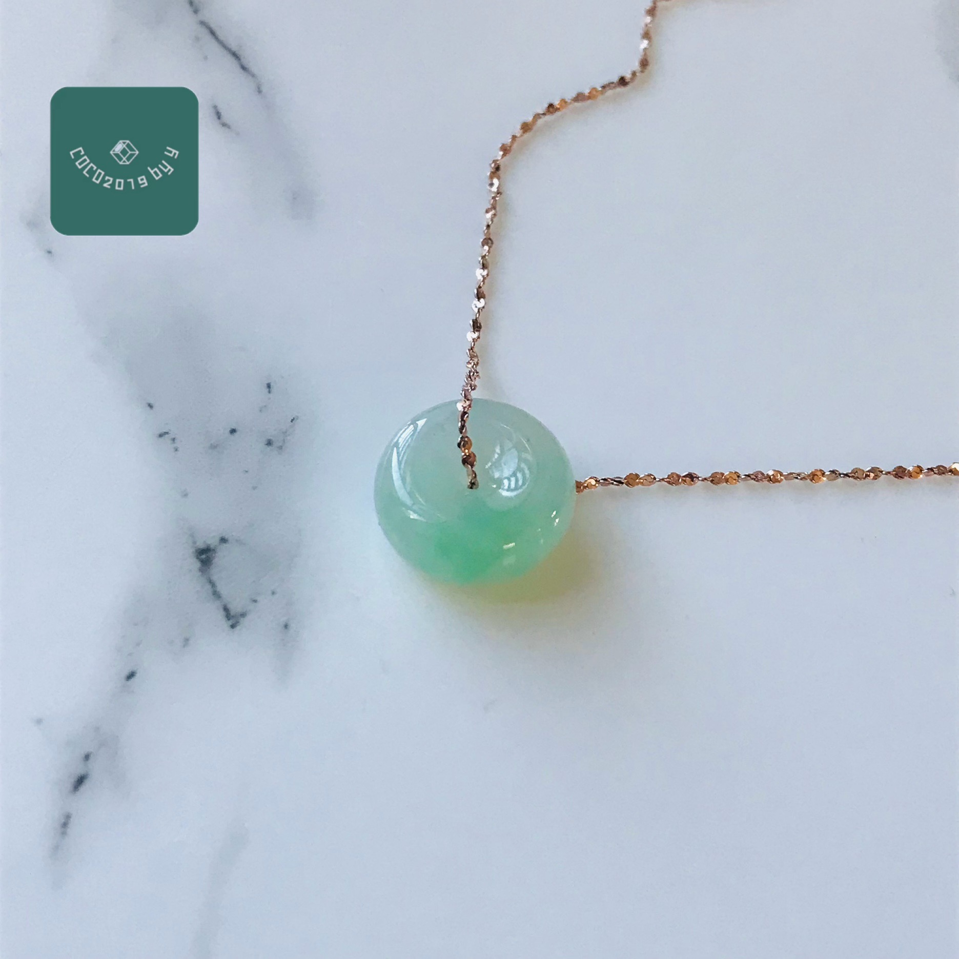 翡翠ジェード円形ネックレスペンダントヘッド