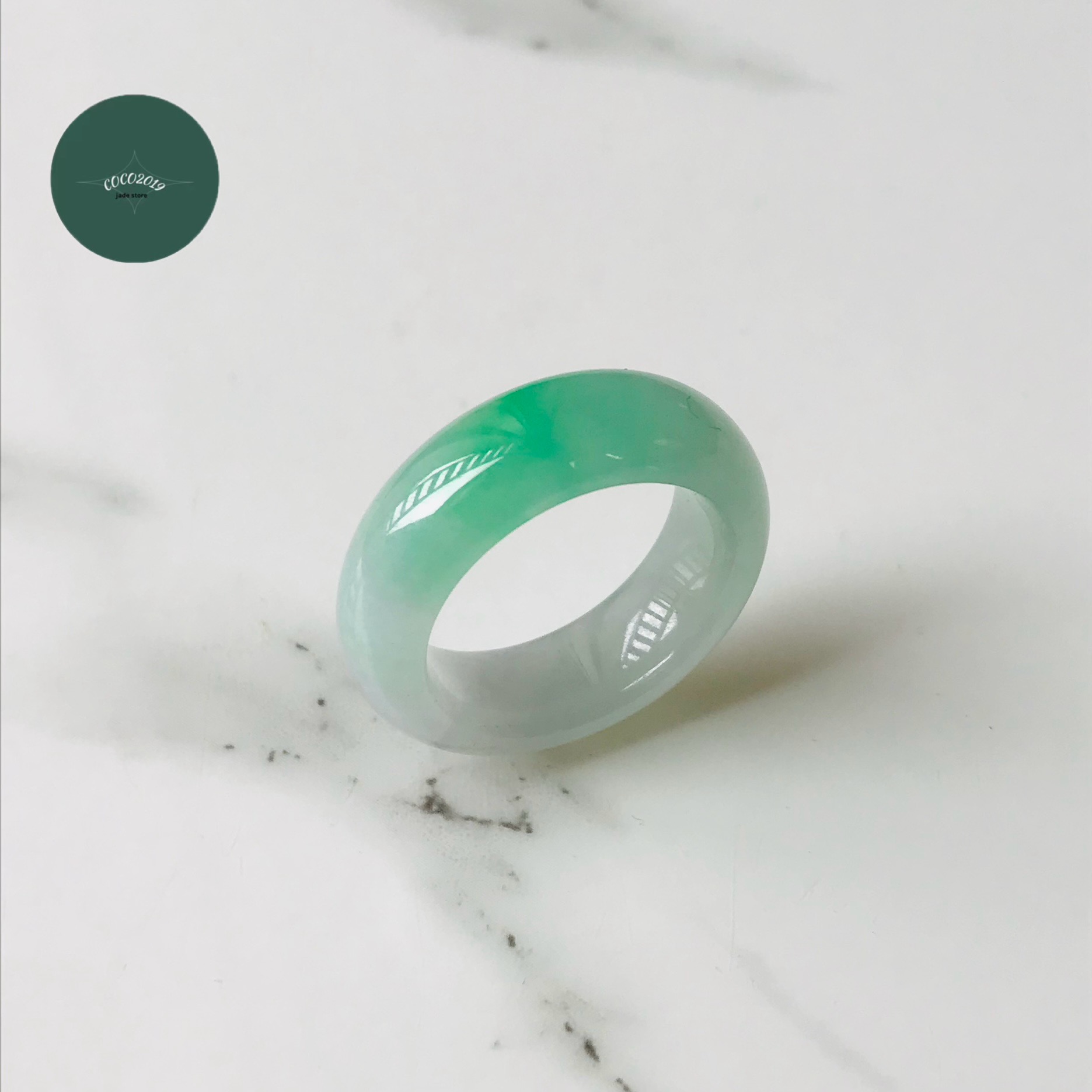 Amazon | [ゆの美] ミャンマー産 ひすいくりぬき リング jade