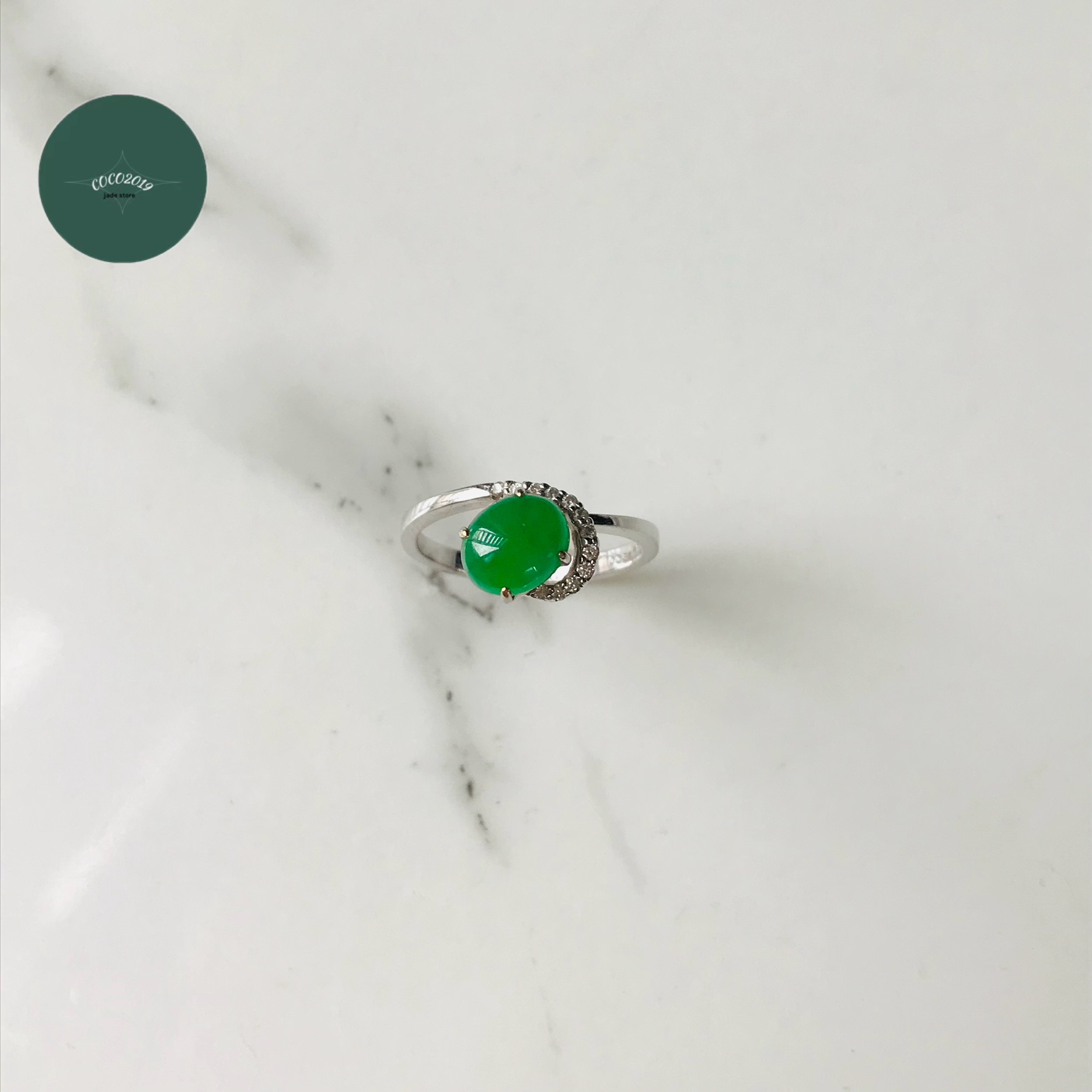 ビルマ産 翡翆 翡翆 jade  輪っか 天然石 一点物 ろうかん  金剛石 プラチナ 14号 翡翆 ひすい 力強さ石ころ hisui 本翡翆   成年者可愛らしい 指環 戒圈