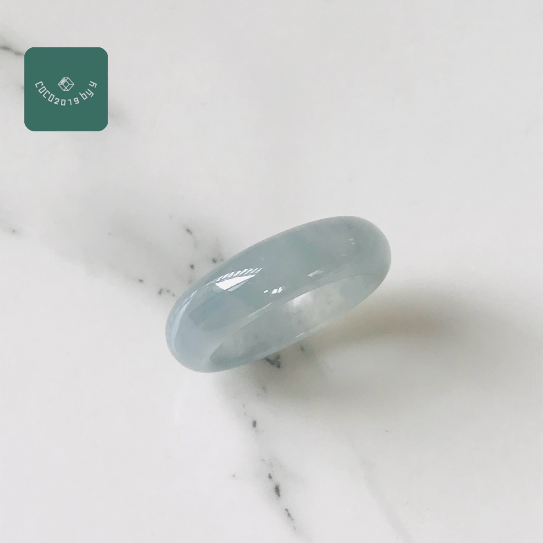 輪っか ビルマ産 翡翆 翡翆 jade  くりぬき輪っか 15.5号 指環 天然石 翡翆 ひすい 力強さ石ころ hisui 本翡翆 翡翆専門職店 付属品  宝飾品戒圈 成年者可愛らしい 青