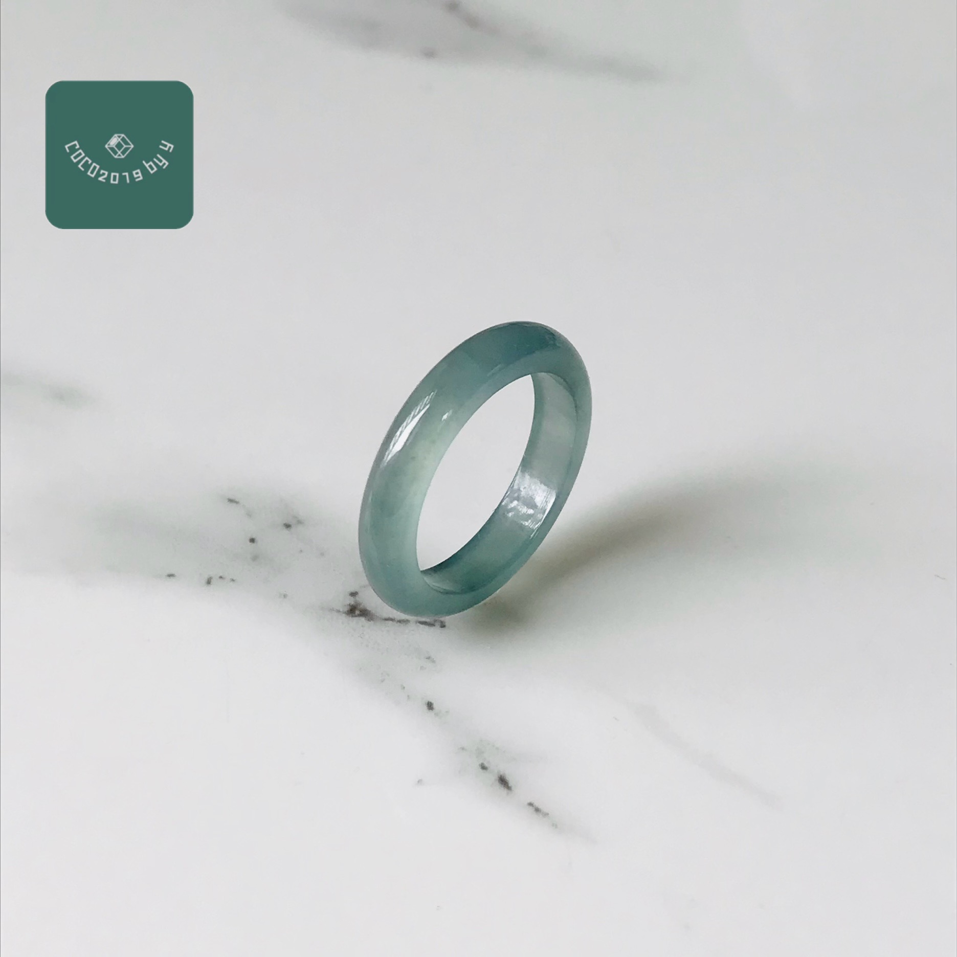 輪っか グアテマラ共和国産 翡翆 翡翆 jade  くりぬき輪っか 7号 指環 天然石 翡翆 ひすい 力強さ石ころ hisui 本翡翆 翡翆専門職店 付属品  宝飾品戒圈 成年者可愛らしい 青