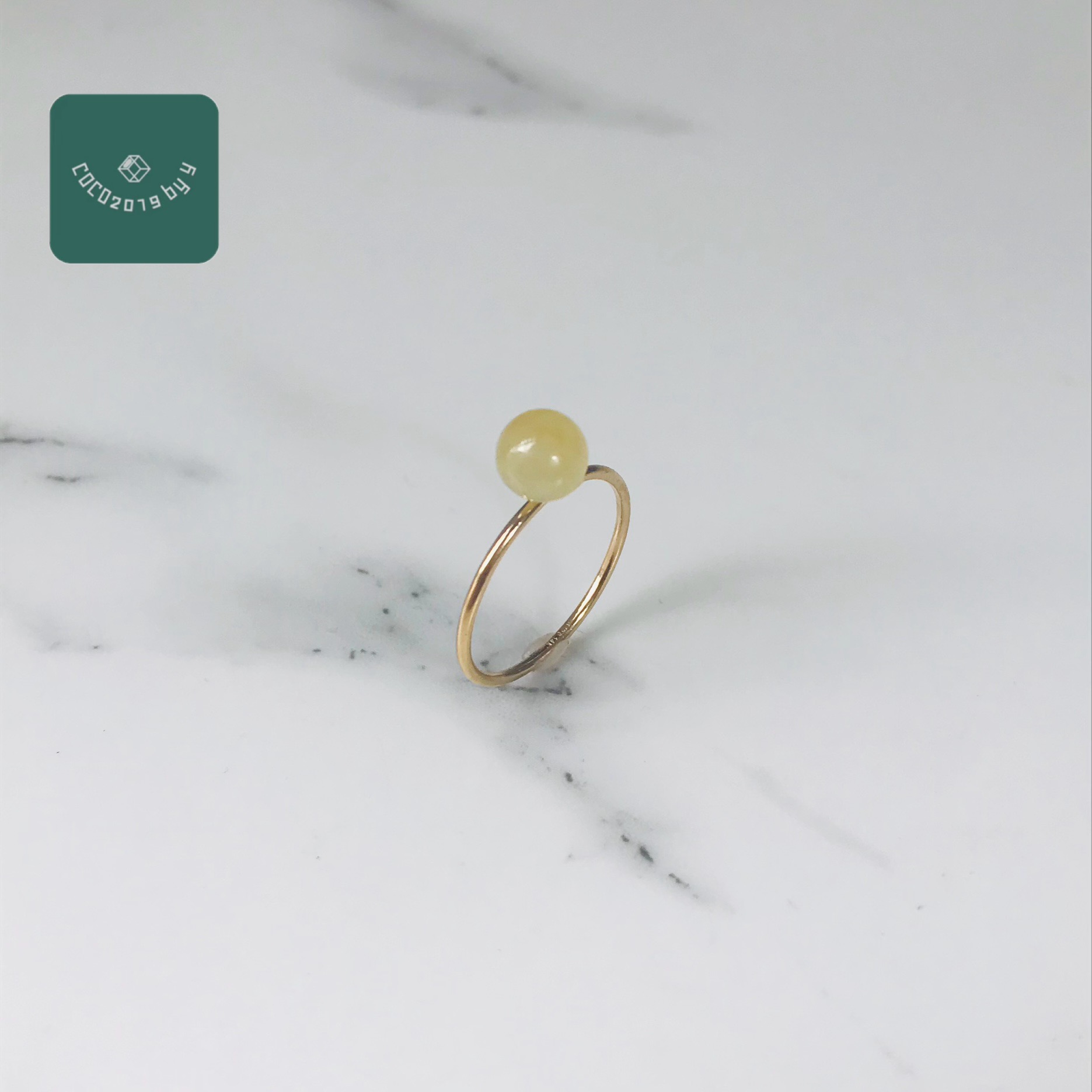 ビルマ産 翡翆 翡翆 jade 輪っか 指環 天然石 一点物 14kfg 9号 ひすい 力強さ石ころ hisui 本翡翆  成年者可愛らしい 黄