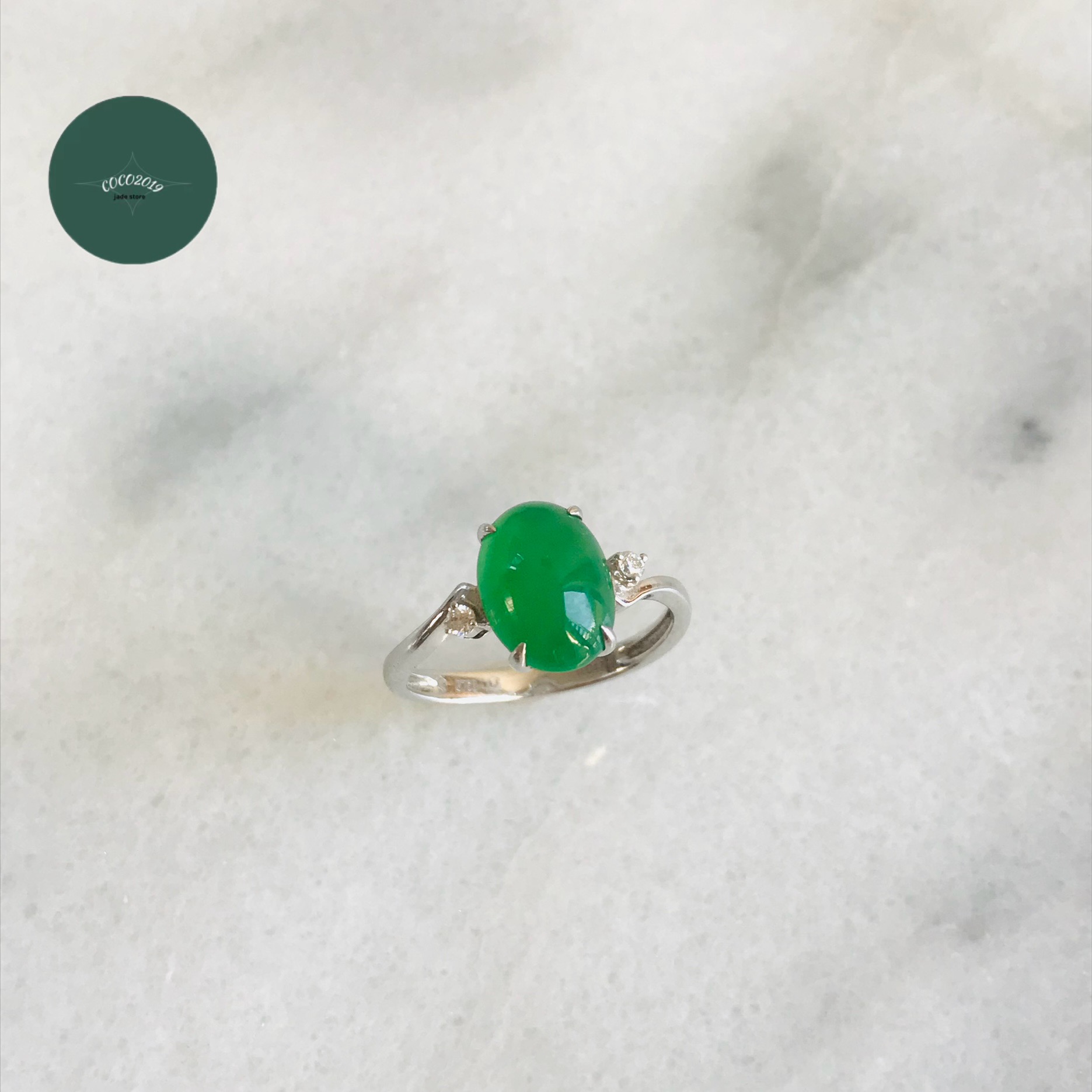 楽天市場】グアテマラ産 翡翠 k18 ヒスイ jade リング 指輪 小粒