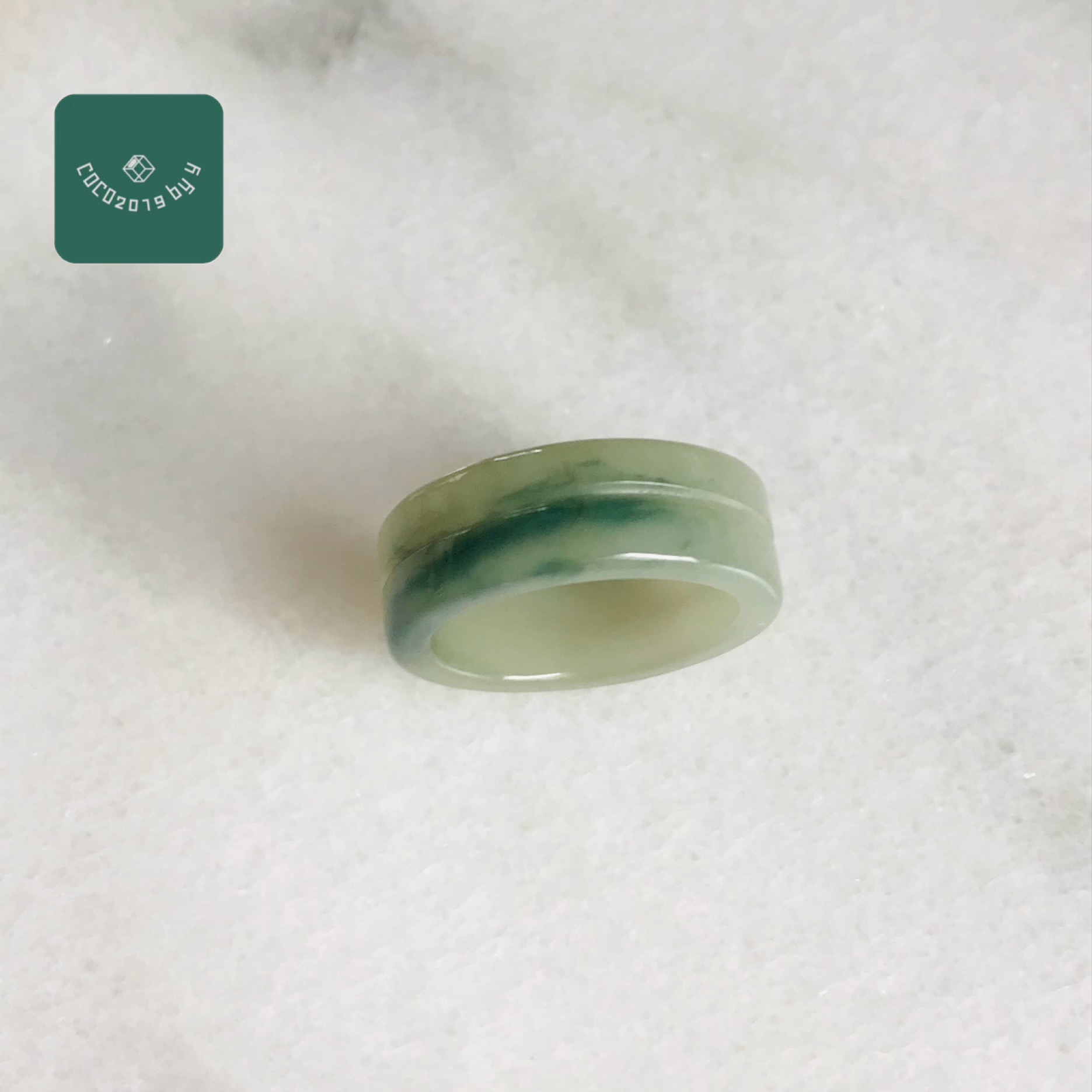 輪っか ビルマ産 翡翆 翡翆 jade  くりぬき輪っか 16号 指環 指環 天然石 翡翆 ひすい 力強さ石ころ hisui 本翡翆 翡翆専門職店 付属品  宝飾品戒圈 成年者可愛らしい 緑 黄