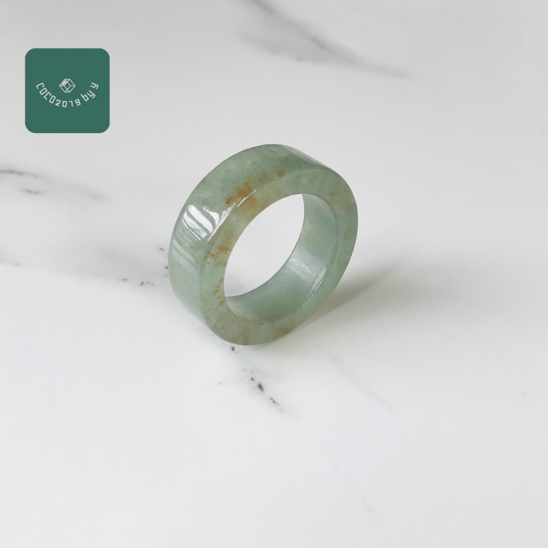 輪っか ビルマ産 翡翆 翡翆 jade  くりぬき輪っか 13号 指環 指環 天然石 翡翆 ひすい 力強さ石ころ hisui 本翡翆 翡翆専門職店 付属品  宝飾品戒圈 成年者可愛らしい 緑 橙