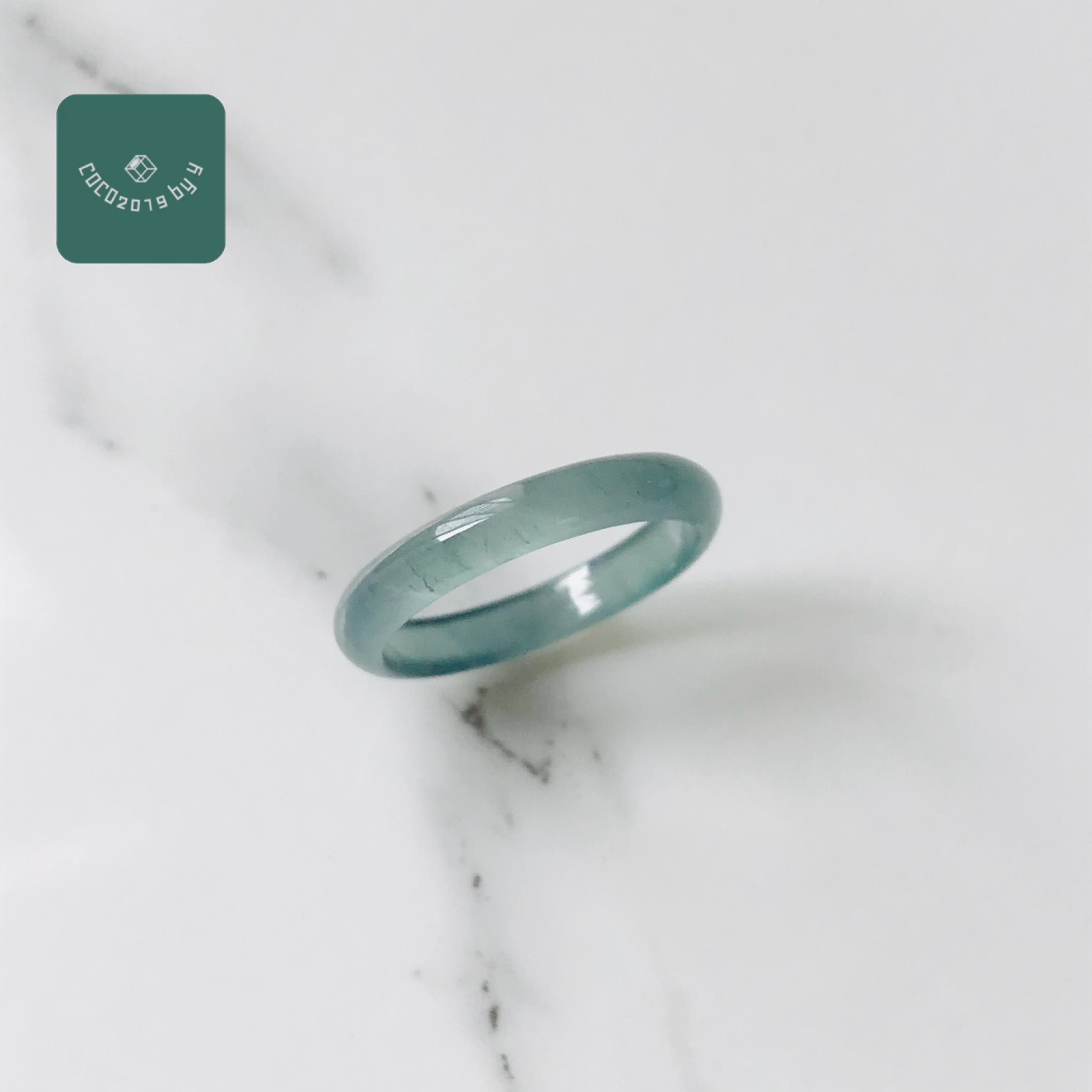 輪っか グアテマラ共和国産 翡翆 翡翆 jade  くりぬき輪っか 17.5号 指環 天然石 翡翆 ひすい 力強さ石ころ hisui 本翡翆 翡翆専門職店 付属品  宝飾品戒圈 成年者可愛らしい 青