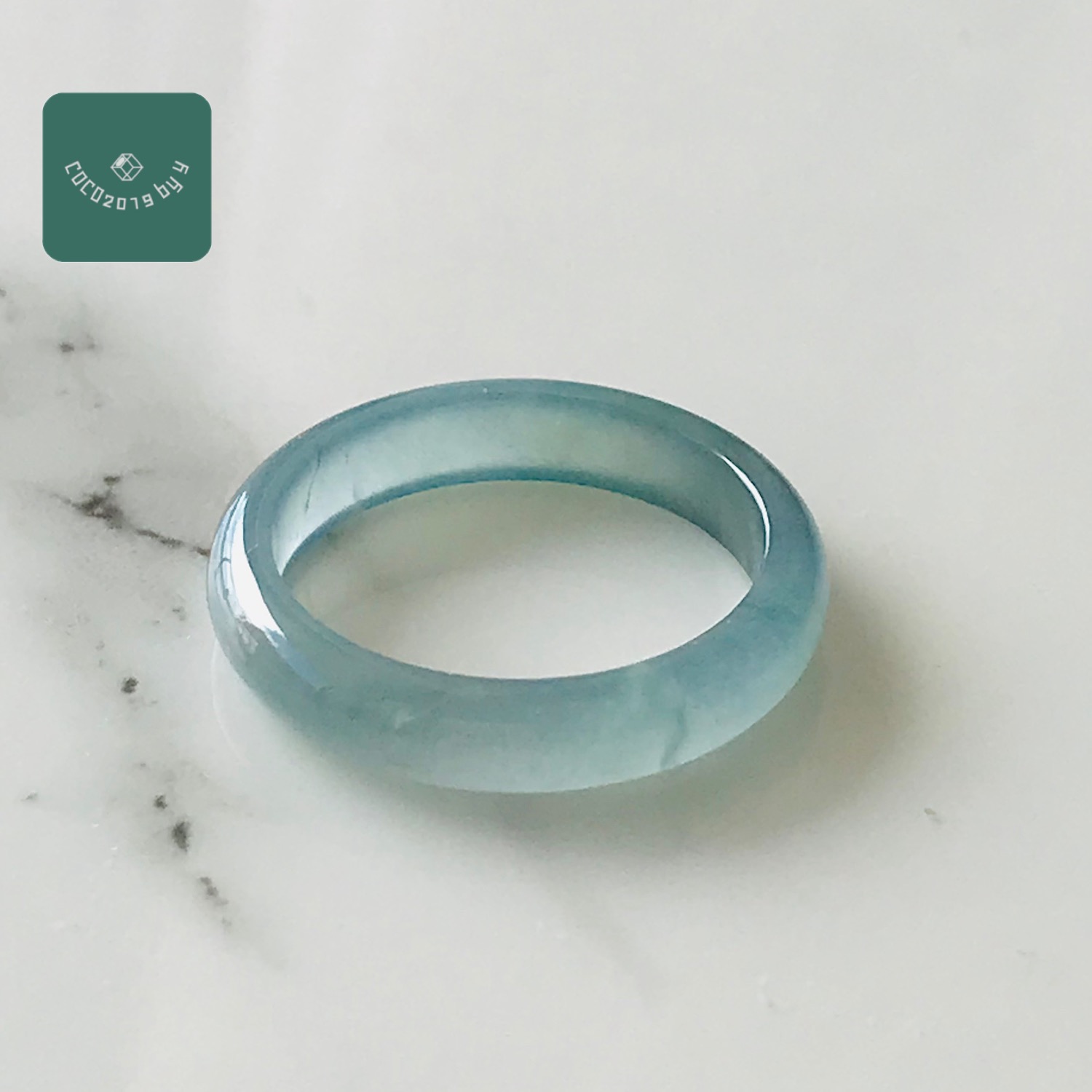 グアテマラ共和国産 翡翆 指環 翡翆 jade  くりぬき 輪っか 天然石 9号  ひすい 力強さ石ころ hisui 本翡翆 翡翆専門職店 付属品 青み 青 海 アレルギー反応相応う