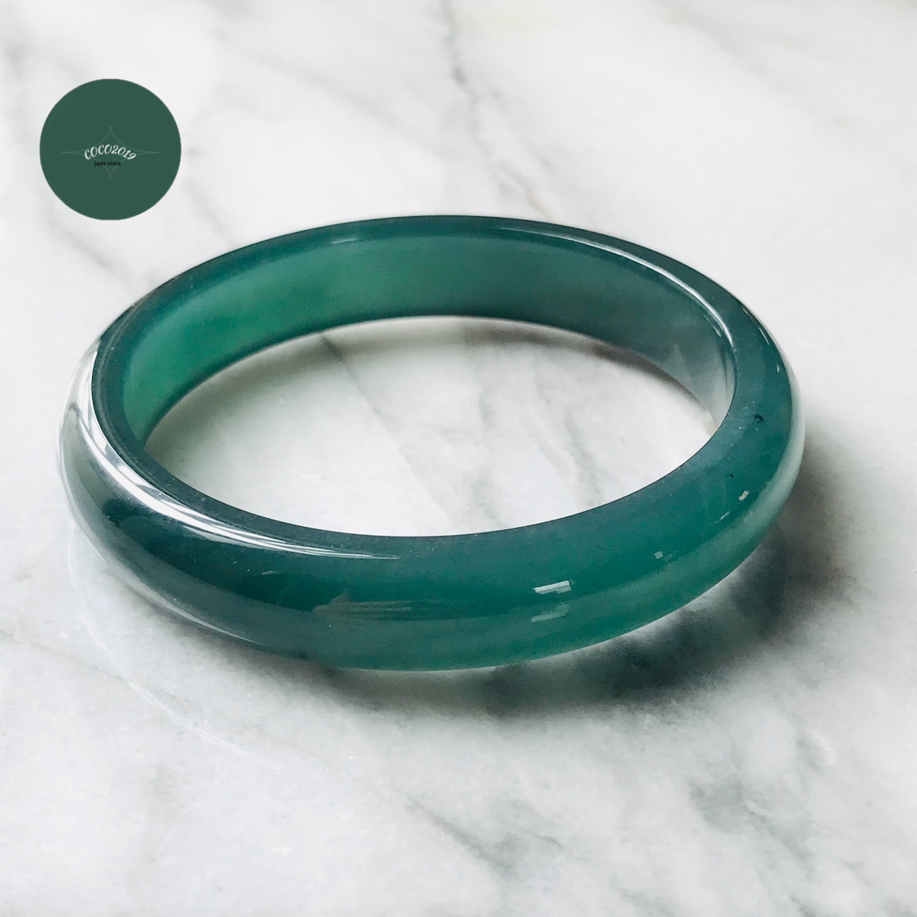 グアテマラ共和国産 翡翆 翡翆 jade バングル 腕輪 57.9粍 翡翆 ひすい 力強さ石ころ hisui 本翡翆 翡翆専門職店 付属品 宝飾品 手? 青 緑
