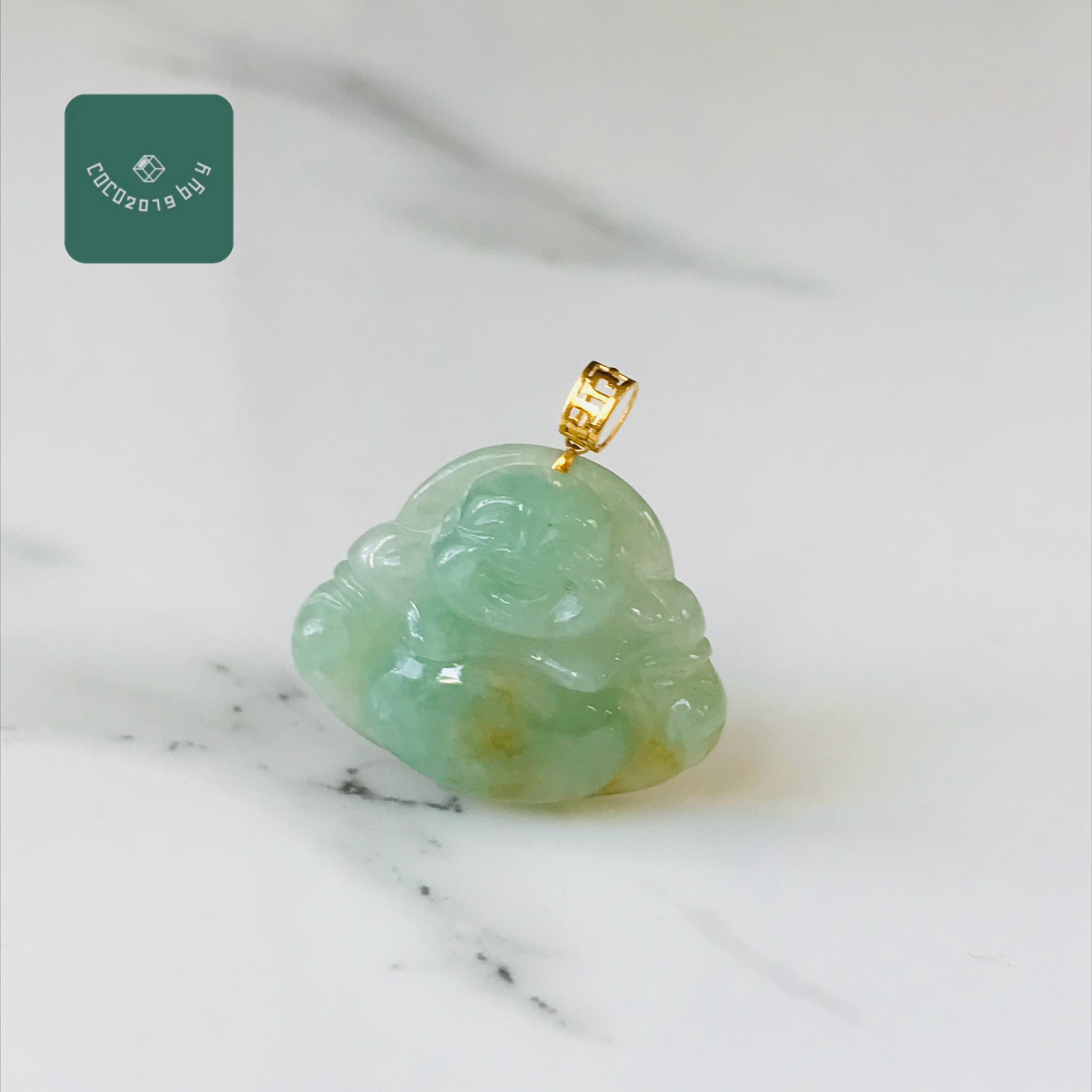 ビルマ産 翡翆 翡翆 jade    高品質 シャンデリヤとっ始め K18 一点もの 滅多にない 天然石  刻みつける 翡翆 ひすい 力強さ石ころ hisui 本翡翆 翡翆専門職店 付属品  首飾り 宝飾品 ミニ弥勒 佛公
