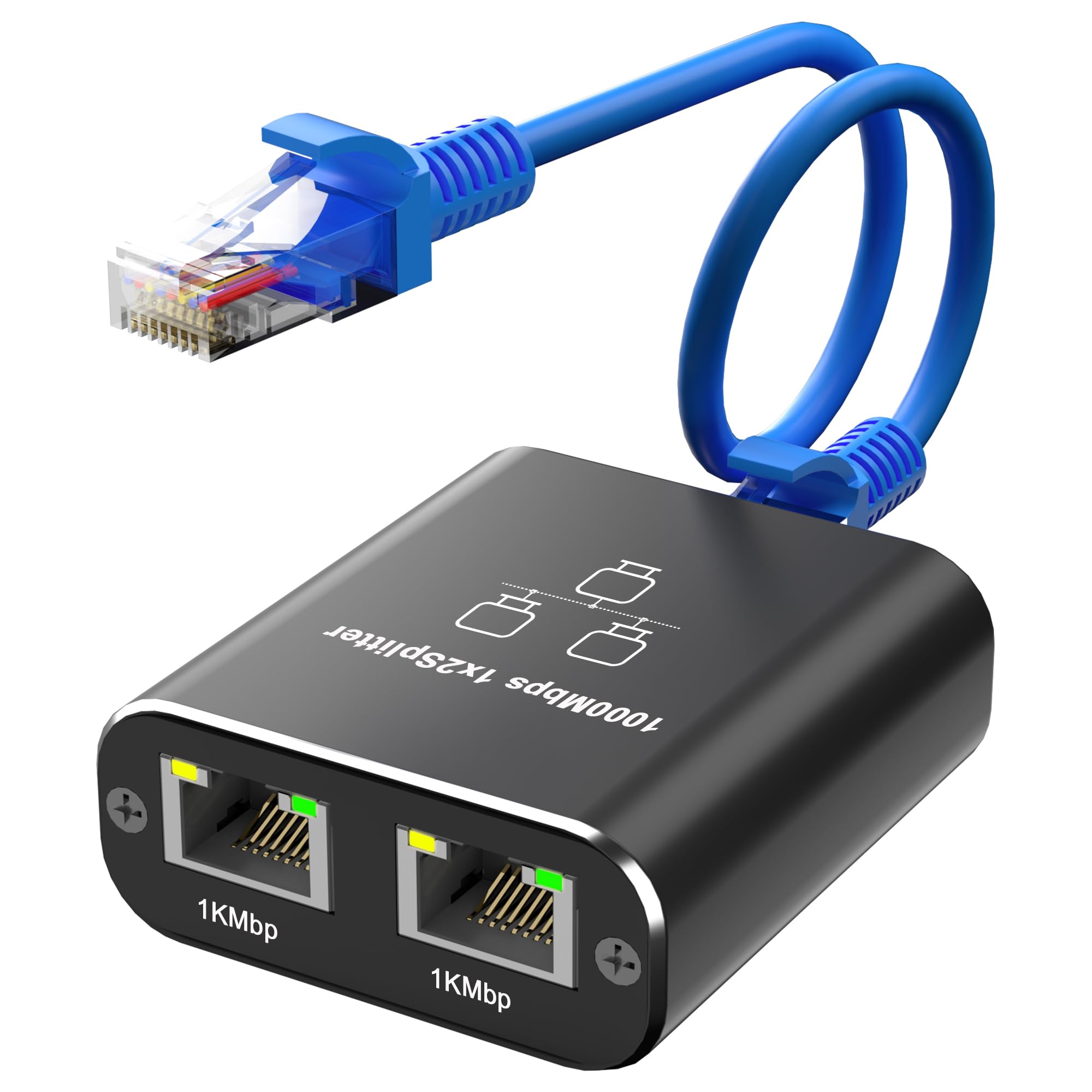 楽天市場】LAN 分配器 1入力2出力 1本のLANケーブル付き(1.5m) Movcle