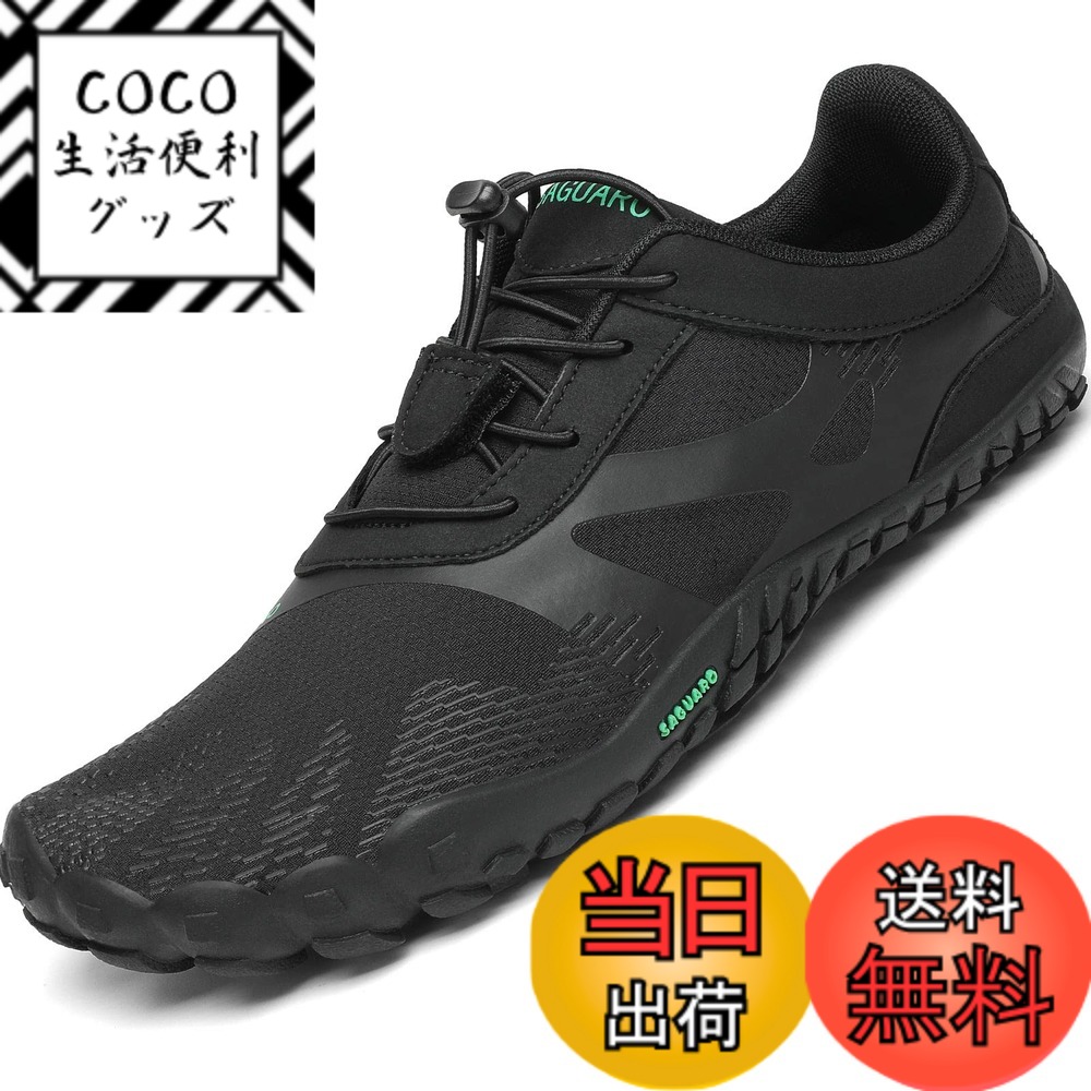 【送料無料】[SAGUARO] ベアフット フィットネスシューズ ジム トレーニング シューズ メンズ レディース 22.5-29cm 色：ブラック-054、サイズ：30.5 cm