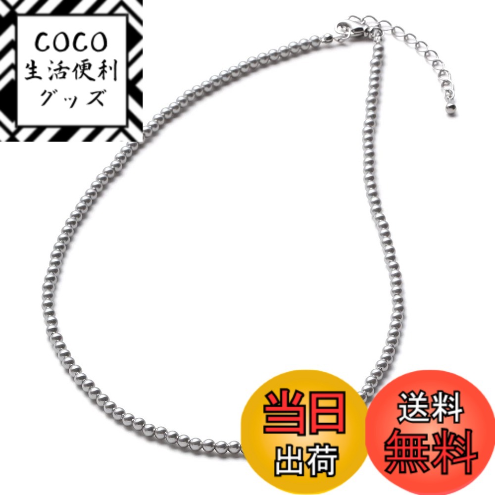 【送料無料】[VOTRE COUTURE] パールネックレス ベビーパール グランプレミアム アクセサリー 3mm ホワイト シルバーグレー グレー 色：シルバーグレーxシルバー、サイズ：38cm