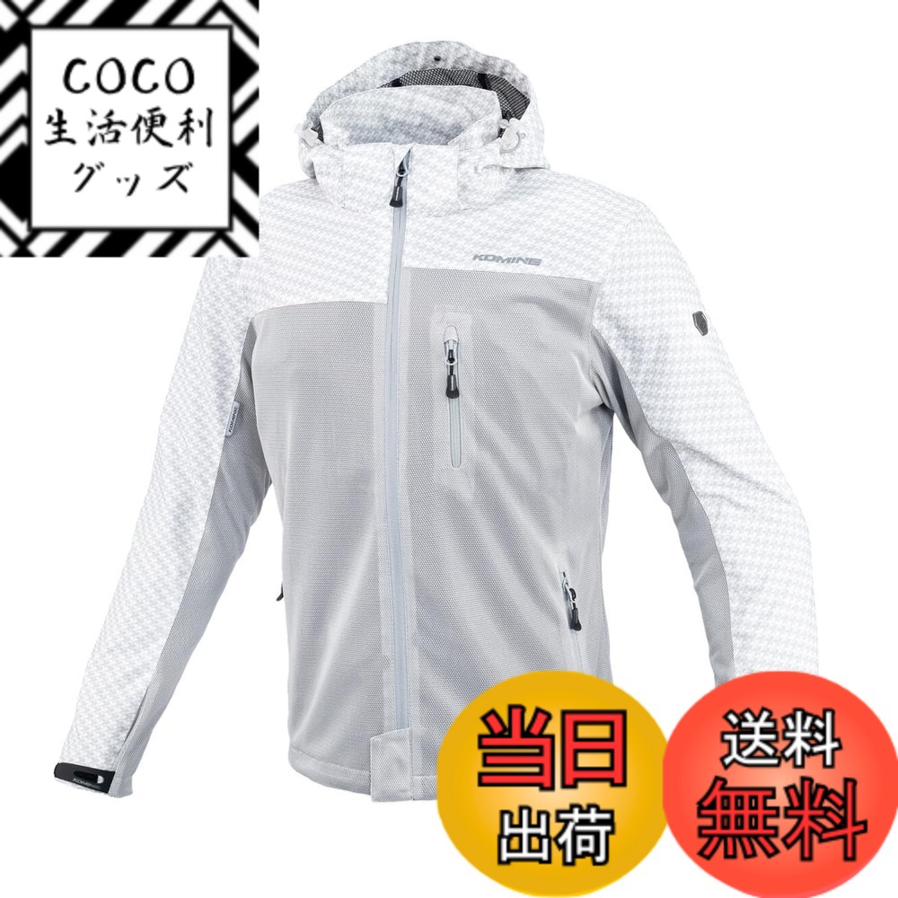 【送料無料】[コミネ] バイク用 プロテクトメッシュパーカ-テン JK-114 JK-1143 1096 春夏秋向け プロテクター CE規格レベル2 メッシュ素材 色：K Chidori Silver、サイズ：M
