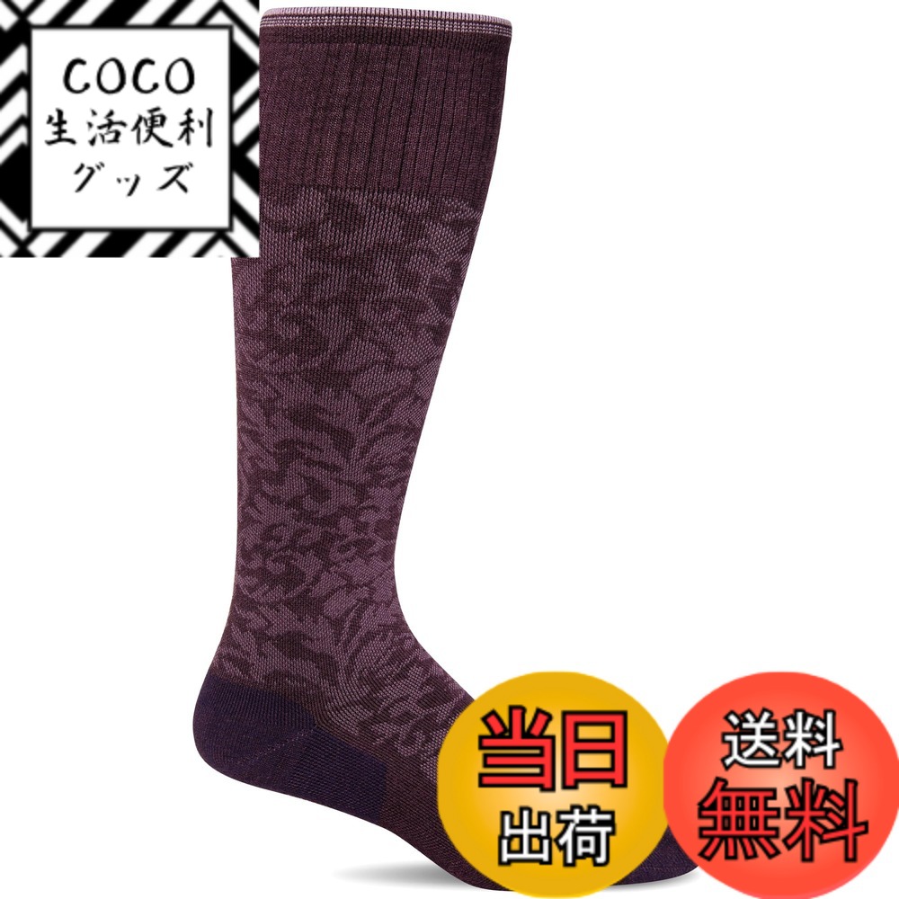 【送料無料】[ソックウェル] SW16W：Damask 色：ブラックベリー、サイズ：S-M