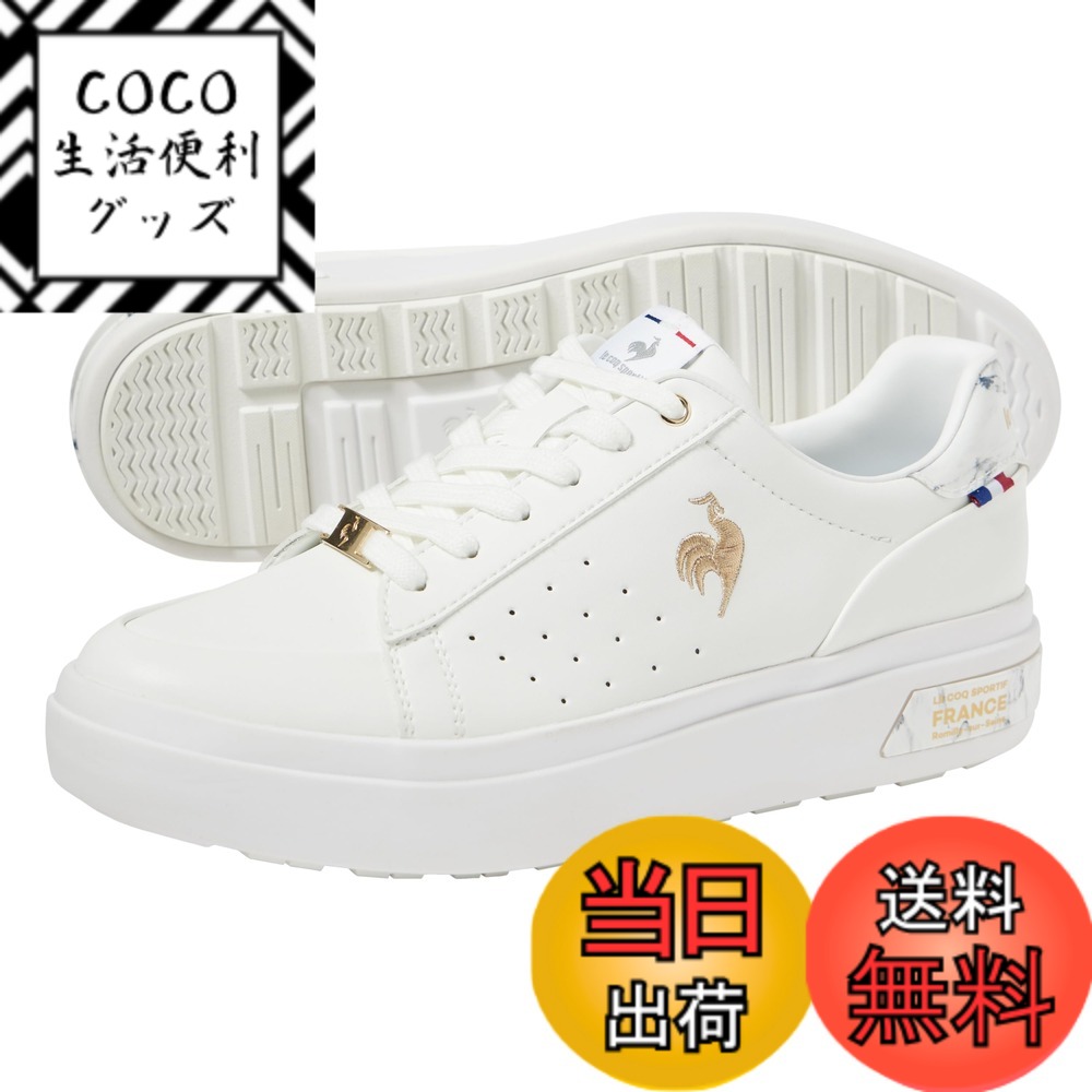 【送料無料】le coq sportif(ルコックスポルティフ) レディース LA セ-ヴル PF 厚底 消臭 防水 晴雨兼用 雨 グリップ 水はけスニーカー 色：WHGD(LU5FRS76LZ)、サイズ：22.5 cm