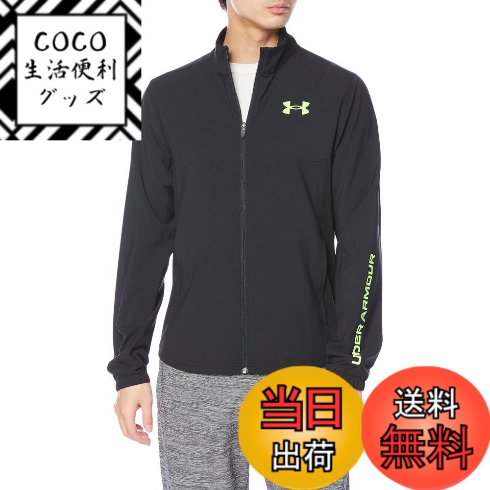 【送料無料】UNDER ARMOUR(アンダーアーマー) メンズ UAサマーウーブン フルジップ ジャケットトレーニングウーブンアウター 色：Black / Quirky Lime /、サイズ：L