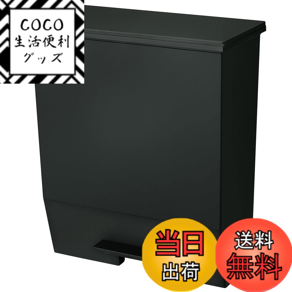 【送料無料】リス(RISU) ソロウ ゴミ箱 ふた付き ペダルオープン 両開き 抗菌 加工 日本製 おしゃれ キッチン 分別 スリム キャスター付き ダストボックス カップボード バリエーション 色：ブラック、サイズ：45L