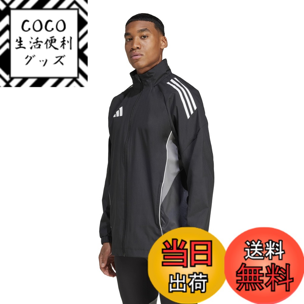 【送料無料】adidas(アディダス) サッカー ジャケットティロ 25 コンペティション オールウェザージャケット JSJ90メンズ 色：ブラック/チームグレーフォー (IW0427)、サイズ：4L