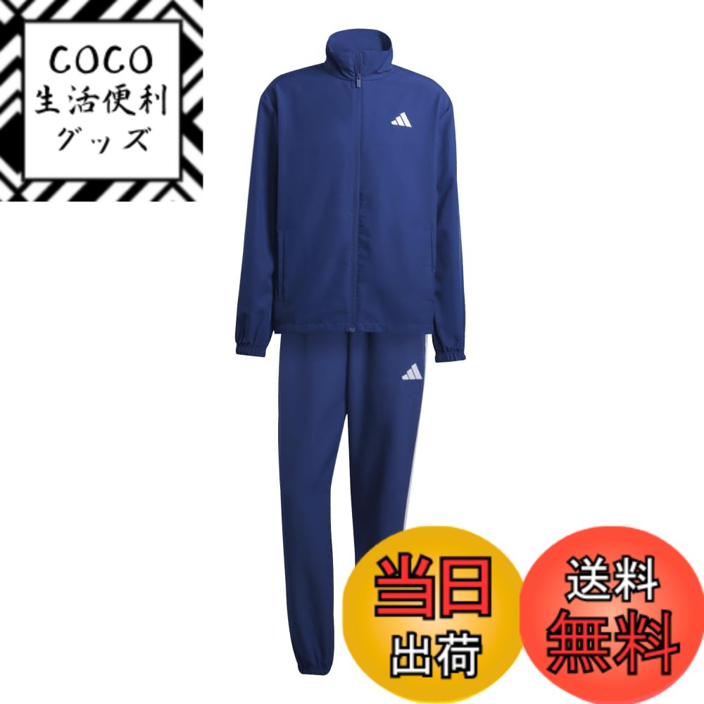 【送料無料】[adidas] ジャージ上下セット 3ストライプス ウーブン トラックスーツ メンズ 色：ダークブルー (JC5391)、サイズ：L