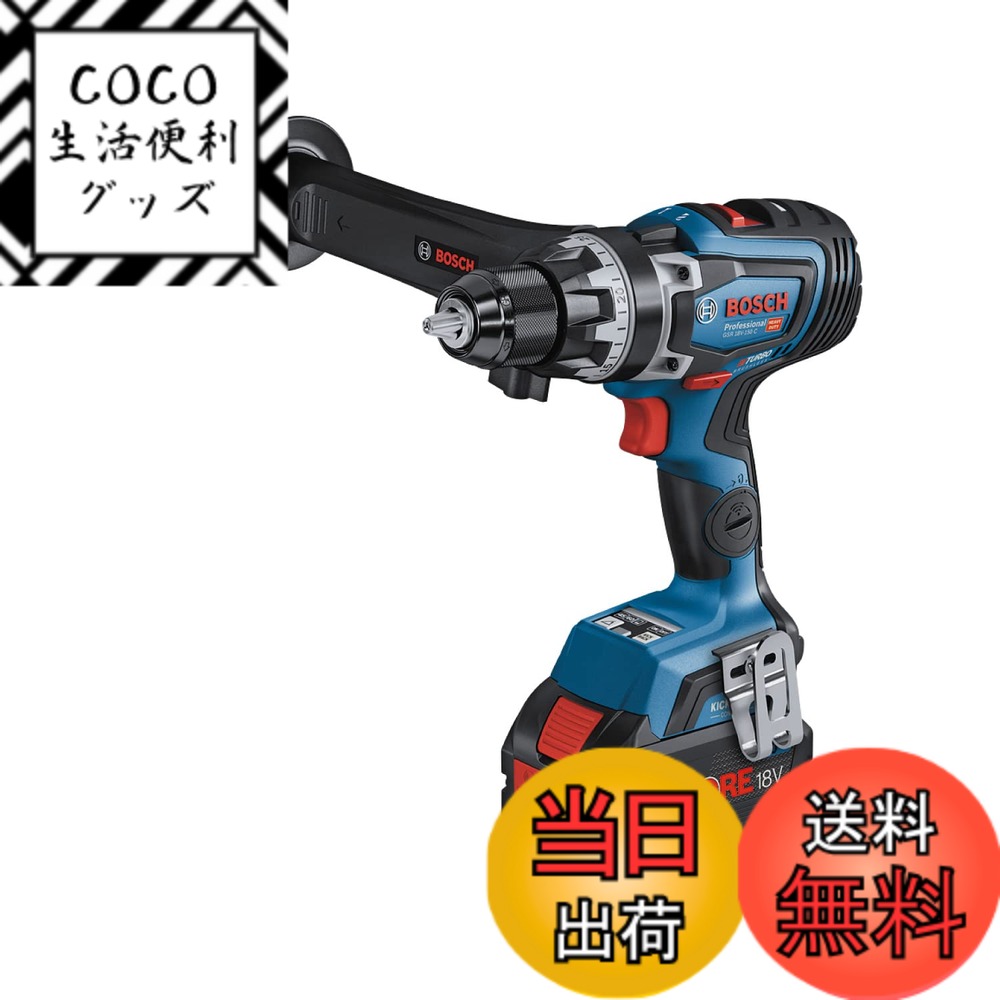 【送料無料】Bosch Professional(ボッシュ) 18Vコードレスドライバードリル(本体、充電器GAL1880CV、8.0Ahバッテリー(ProCORE18V8.0)2個、キャリングケースL-BOXX136N付) GSR18V-150C 青