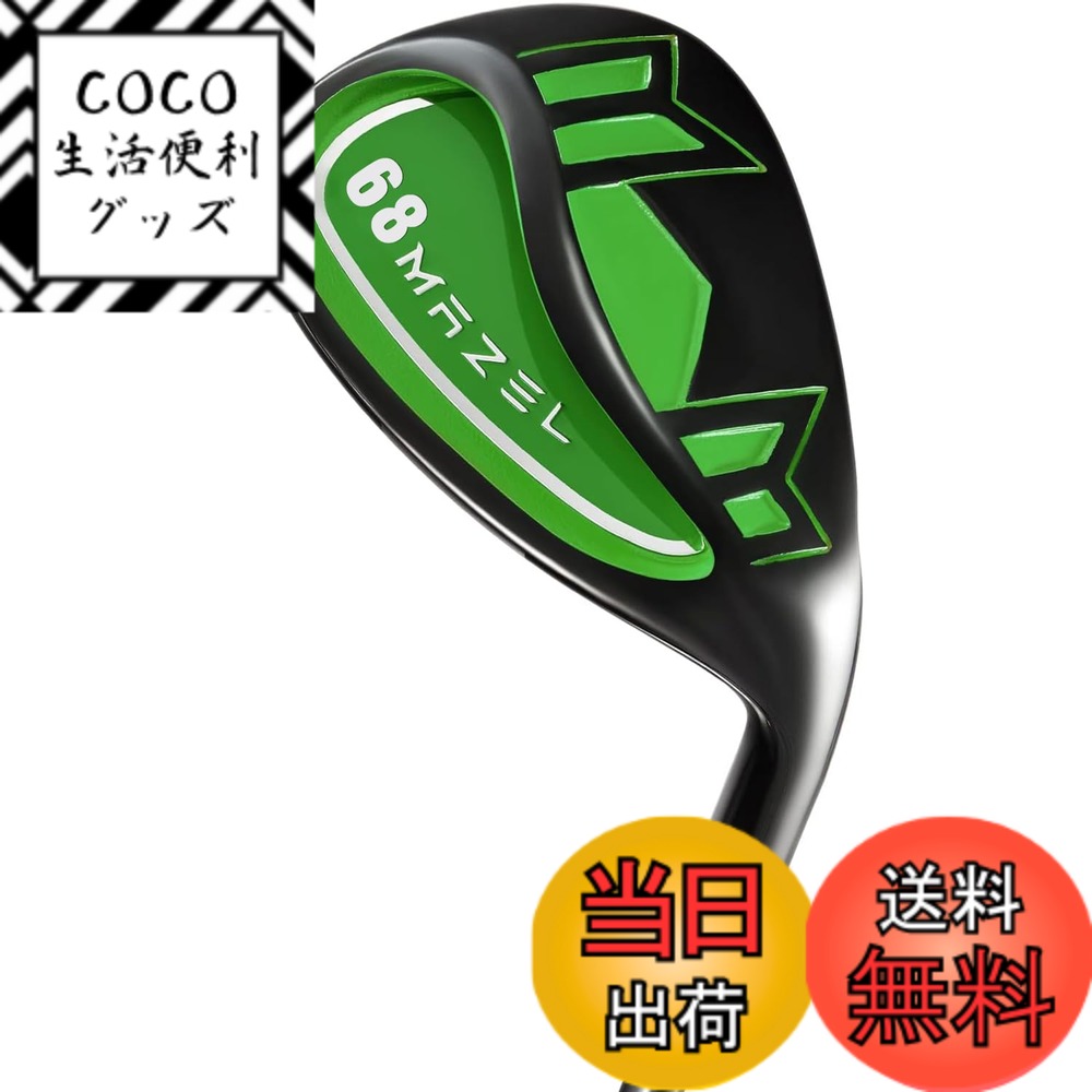 【送料無料】MAZEL (マゼル) ゴルフサンドウェッジ メンズ 右利き ロフト角:68度、70度、72度 フレックス : S ワイドソールウェッジ (グリーン, Loft 68°)