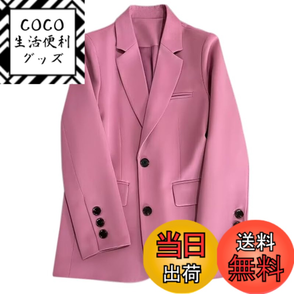 【送料無料】[FHLHY] テーラード ジャケット レディース フォーマル ジャケット ブレザー すべての季節 長袖 カジュアル オフィス スリム 通勤 複数の色 色：パープル 601、サイズ：M