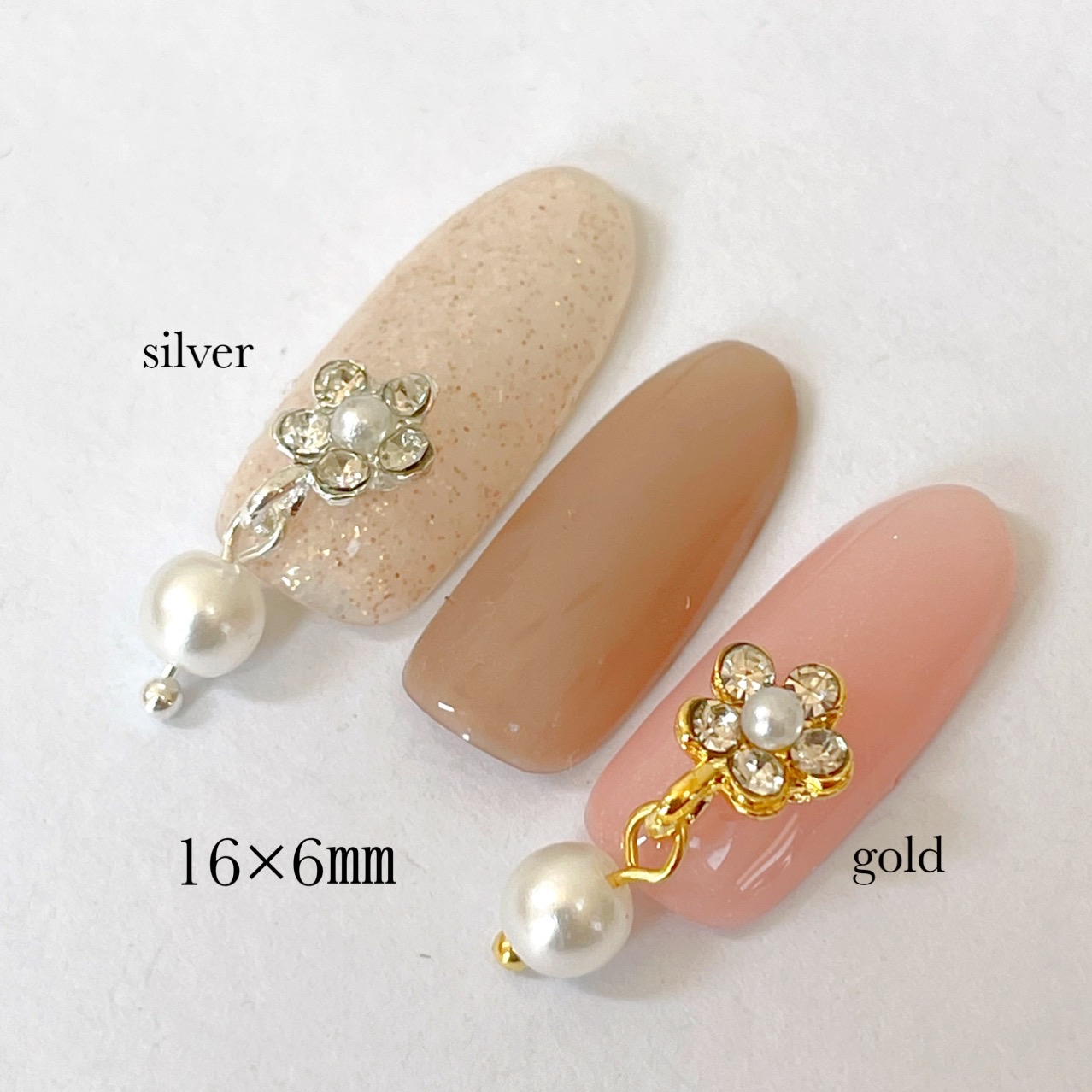 市場 Nail フラワー スウィング ネイルパーツ 1個 パールストーン クリスタルパール お花 ネイルピアス