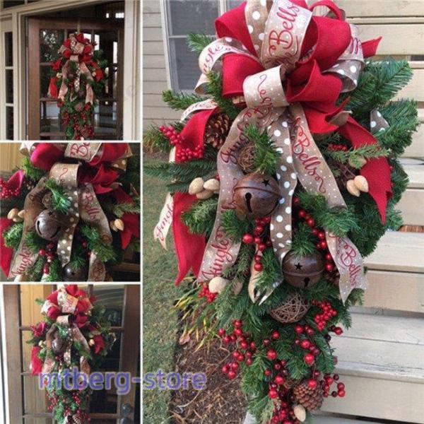 クリスマスリース 60cm 90cm クリスマス スワッグ 大きい オーナメント ナチュラル リース ドア 玄関 庭園 部屋 壁飾り ガーランド 新年飾り