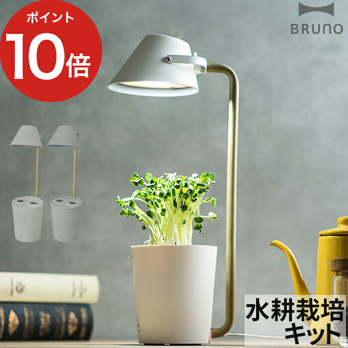 楽天市場 水耕栽培 キット Bruno ブルーノ Stand By Green Boe074 家庭菜園 読書ライト 照明 デスク バジル ハーブ Ledライト おしゃれ 容器 室内 キッチン 土不要 ホワイト ライトグリーン 初心者 簡単 ｃｏｃｏａ インテリア雑貨