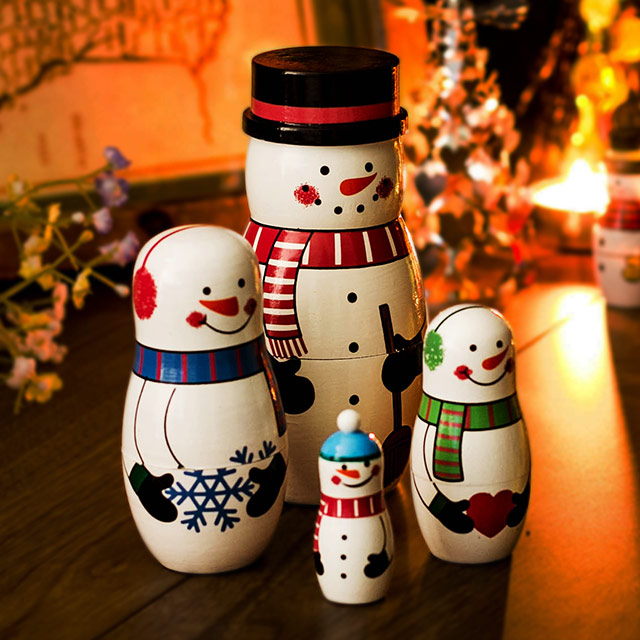 楽天市場】【365日出荷】 スノーマン ファミリー マトリョーシカ