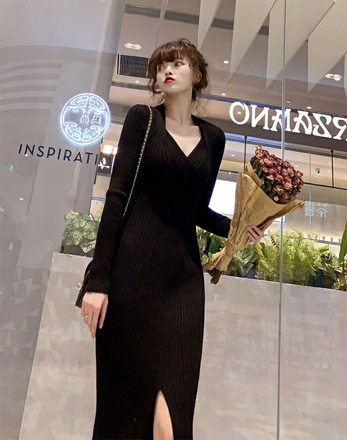 ニット ワンピース セーター トップス レディース ロングワンピ ニットワンピース ネック 長袖 ケーブル編み 春 秋冬 可愛い おしゃれ キレイめ 大人 上品 伸縮性 ストレッチ オフィス カジュアル Csg Com Py