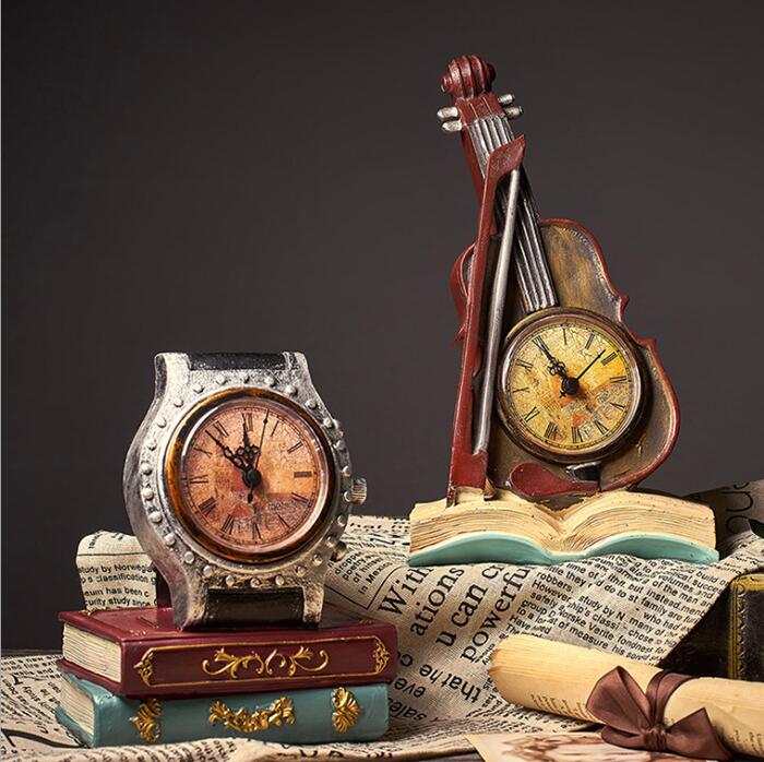 レトロ時計 置物 時計 レトロ おしゃれ 北欧 インテリア 樹脂 雑貨 玄関 庭 オーナメント オブジェ ギフト プレゼント 贈り物 Giosenglish Com