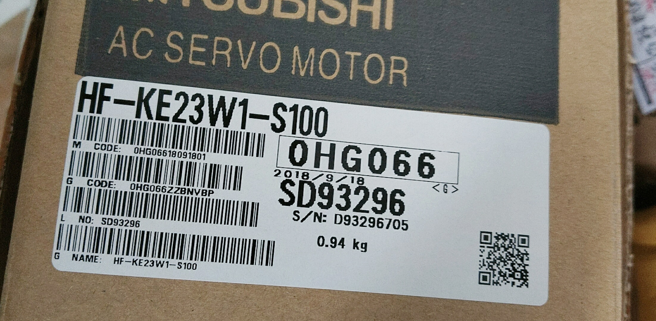 新品★東京発★適格請求★税込 MITSUBISHI/三菱 HF-KE23W1-S100 サーボモーター★６ヶ月保証