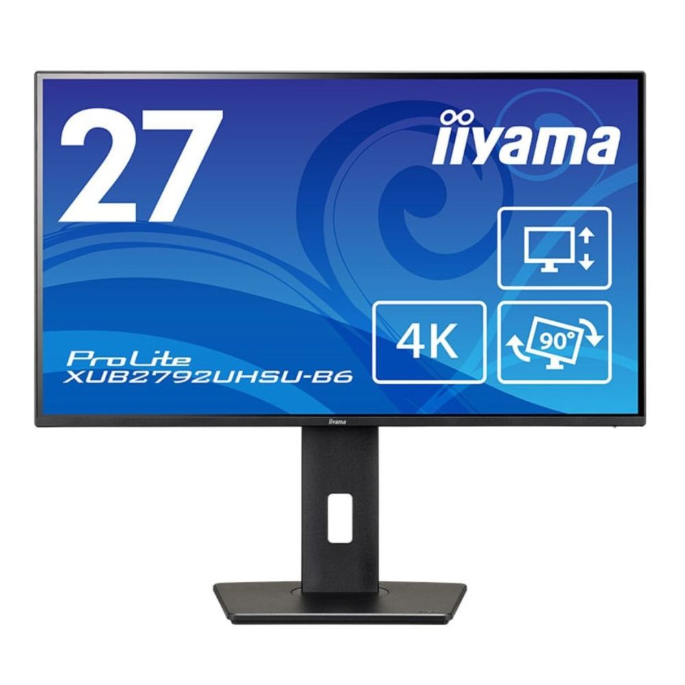 iiyama イイまっ盛り 管する 見せびらかす ProLite XUB2792UHSU-B6 ( 27型 4K IPS 非光輝 DP HDMI 昇降 チルト 回転させる スウィーベル 内臓金棒引き Vesa 3年度引き請ける)