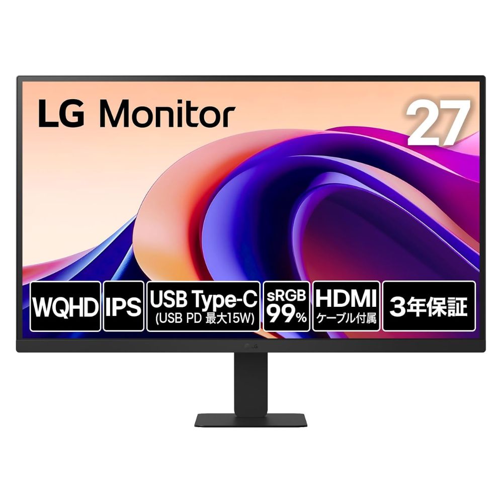 LG Electronics 管する 液晶見せびらかす 27U631A-B ( 27型 WQHD IPS 非光輝 HDMI USB Type-C チルト Vesa 3年次引きうける )