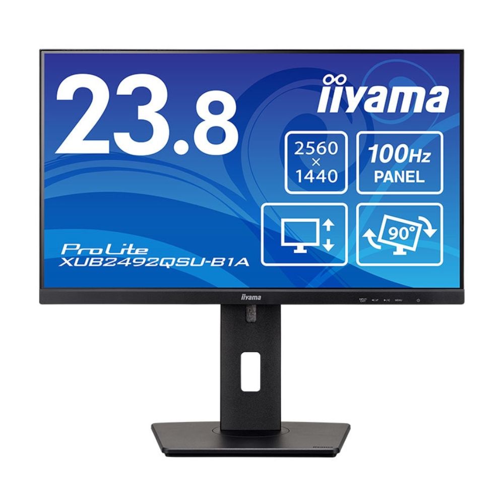 iiyama イイまっ盛り 管する ProLite XUB2492QSU-B1A ( 23.8型 WQHD IPS 非光輝 HDMI DP チルト 昇降 心棒 スウィーベル 内臓金棒引き Vesa )