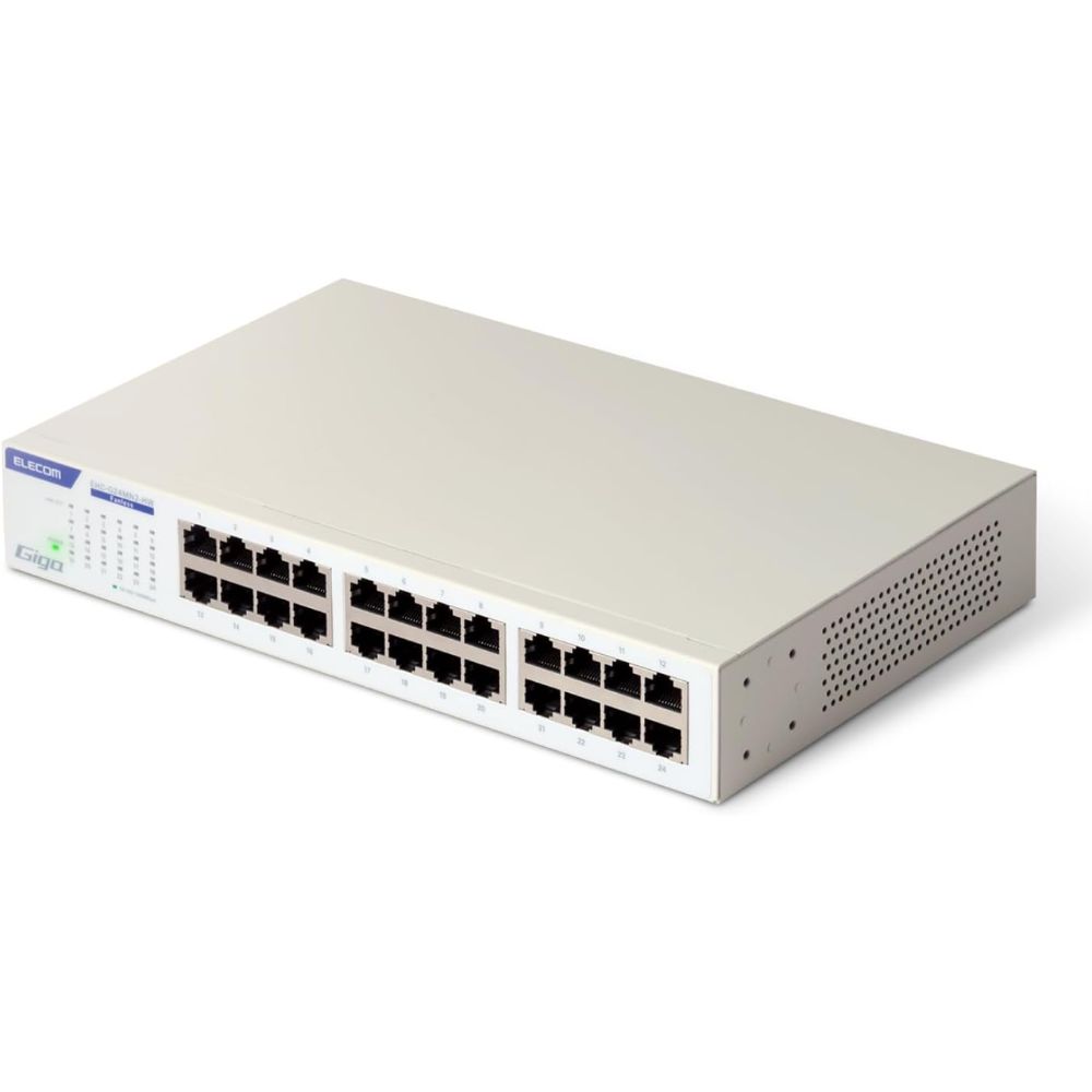 ELECOM エレコム Giga相応う24界面取り替えっこ(金属元素筐体/ワット数内蔵)EHC-G24MN2-HW(スイッチングこしき 静音性 気違い受け答え )白いこと